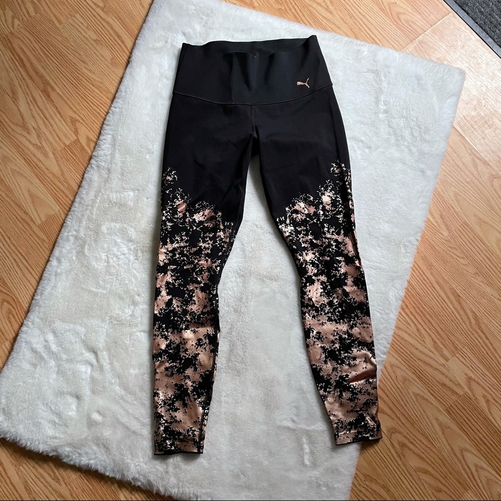 Puma black and gold leggings